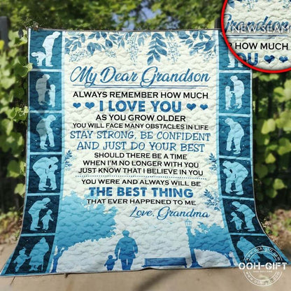 Grandson I Love You My Dear Grandson CLA0211209Q Quilt Blanket