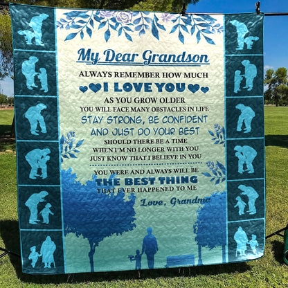 Grandson I Love You My Dear Grandson CLA0211209Q Quilt Blanket