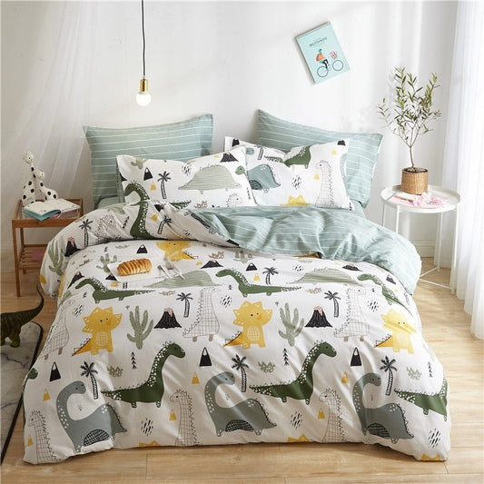 Gray Yellow And White Dinosaur CLA1210263B Bedding Sets