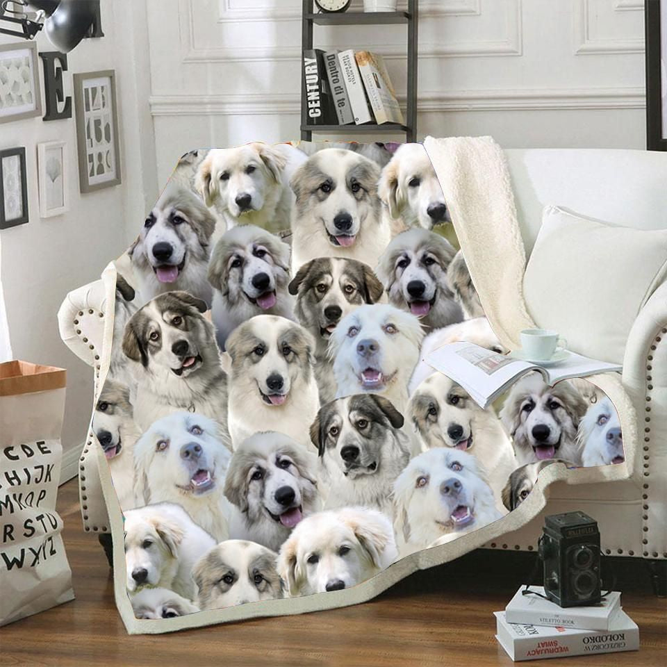 Great Pyrenees CL20110707MDF Sherpa Fleece Blanket