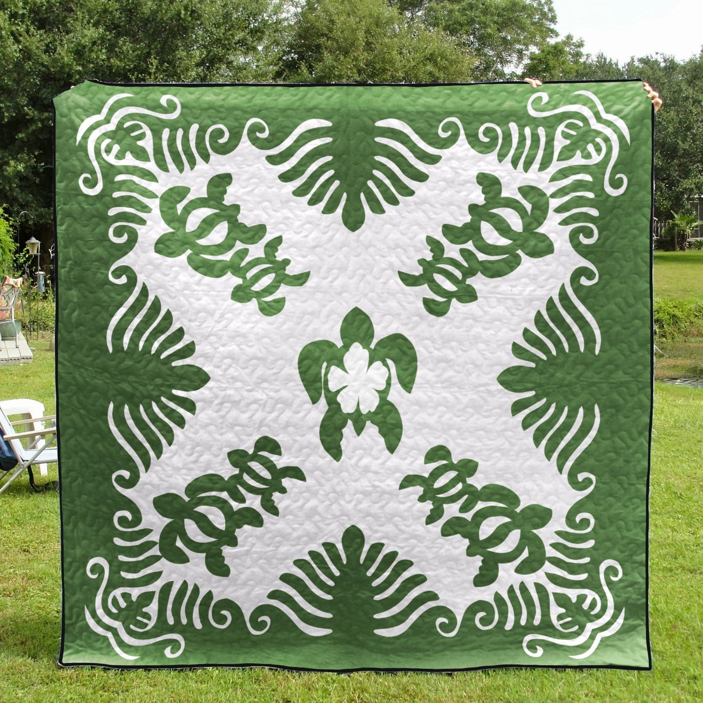 Green Hawaiian Turtle CLM3110173 Quilt Blanket