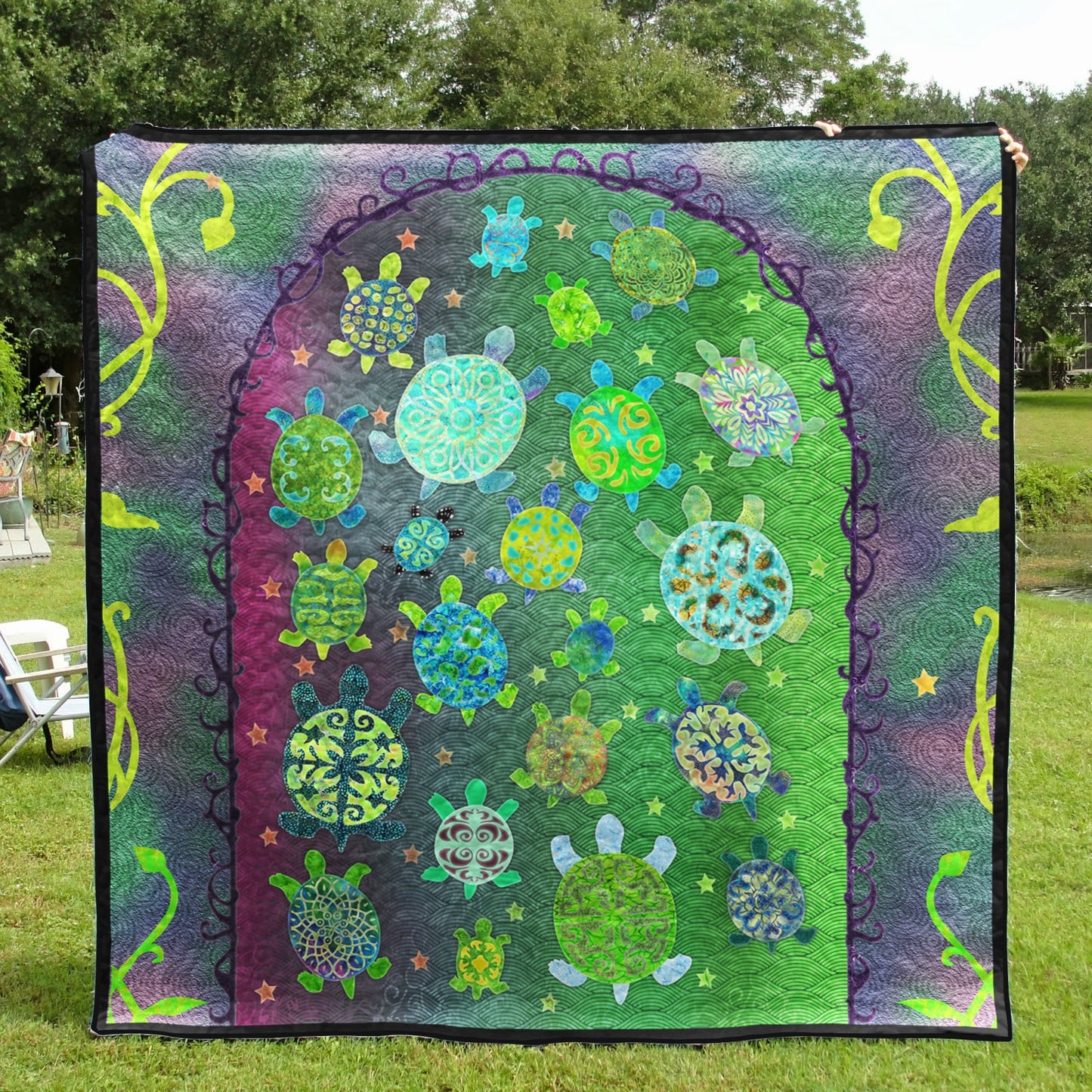 Green Turtle CLA2310276Q Quilt Blanket