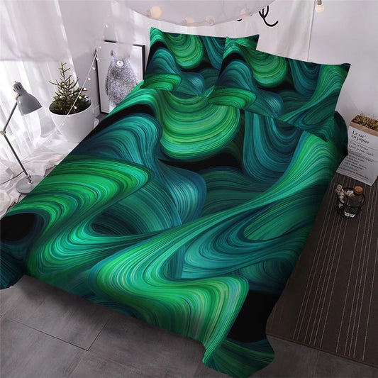Green And Turquoise Swirl CLH2211270B Bedding Sets