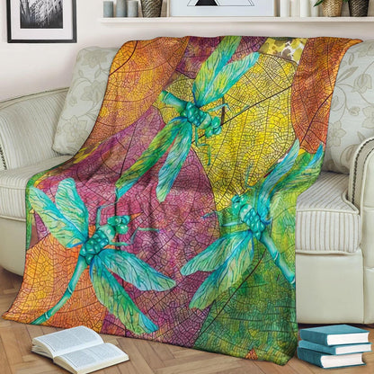Green Dragonflies CLA21100329F Sherpa Fleece Blanket