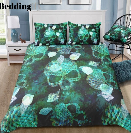 Green Mermaid Skull CL23100212MDB Bedding Sets