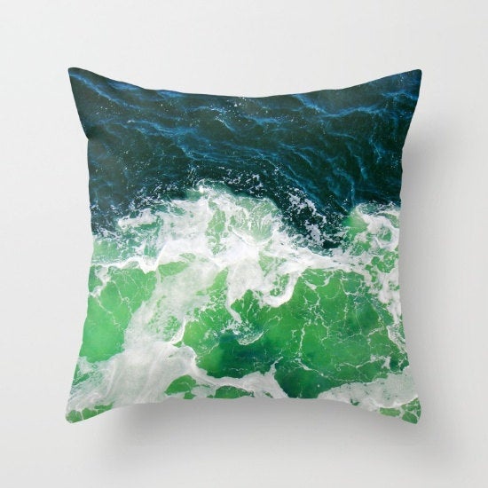 Green Ocean Waves CLH1510069P Throw Pillow Covers
