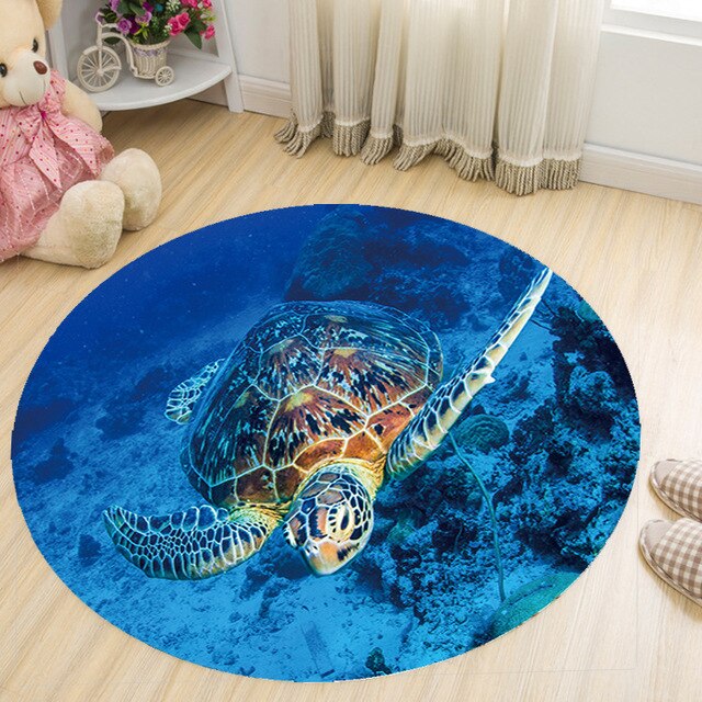 Green Sea Turtle CLP0711175MT Round Area Rug – Charming Favor