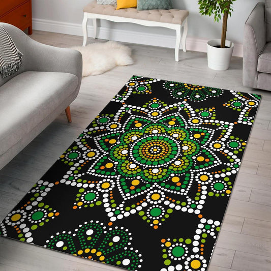Green White Dot Mandala CL17100337MDR Rug