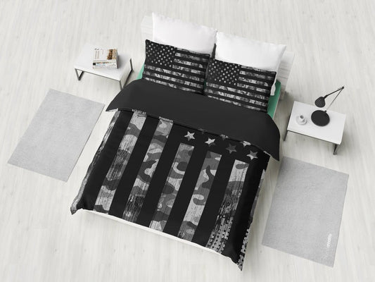 Grey Camouflage American Flag CLH1010204B Bedding Sets