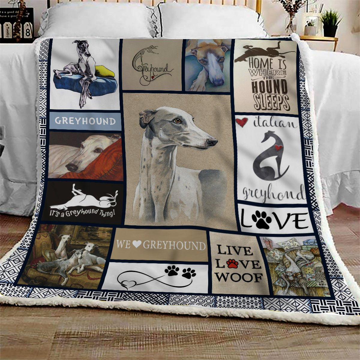 Greyhound CL10100149MDF Sherpa Fleece Blanket