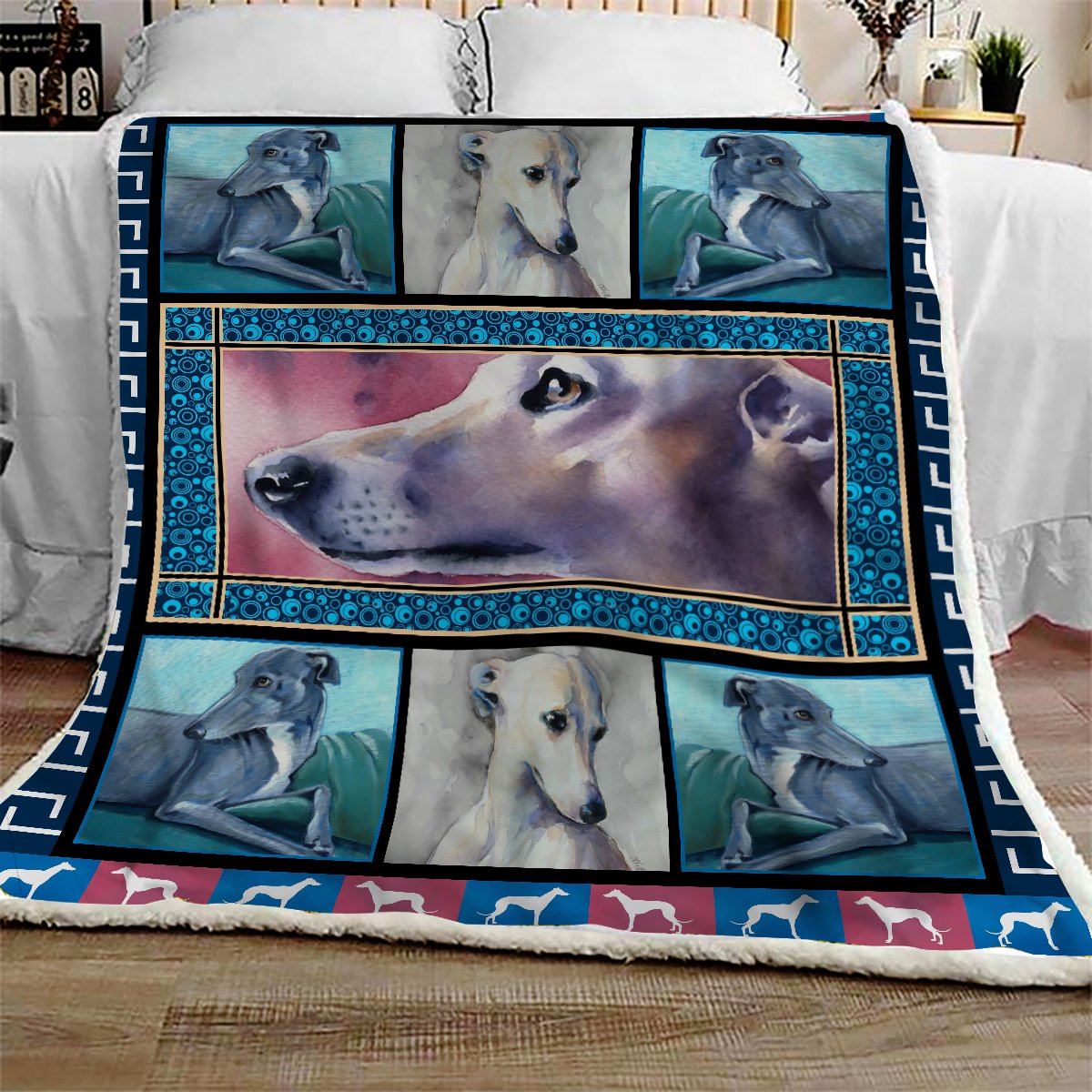 Greyhound CL10100151MDF Sherpa Fleece Blanket
