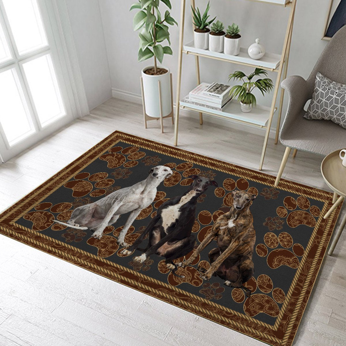 Greyhound Floral Paw Three Colors CL08100153MDR Rug