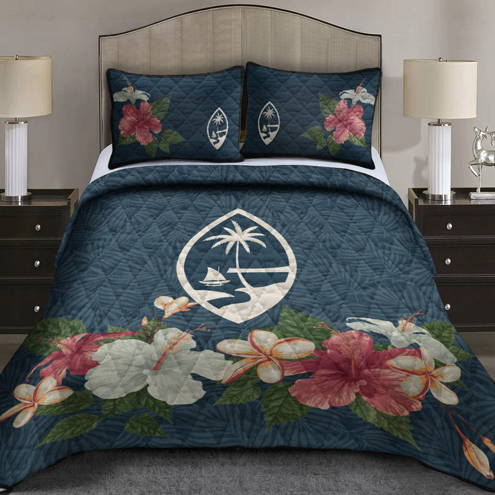 Guam Seal Vintage Hibiscus CLM1511210B Quilt Bedding Set