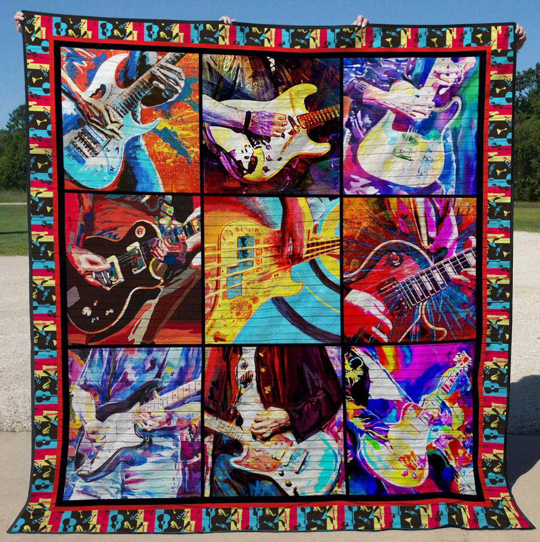 Guitar BI080706B Quilt Blanket