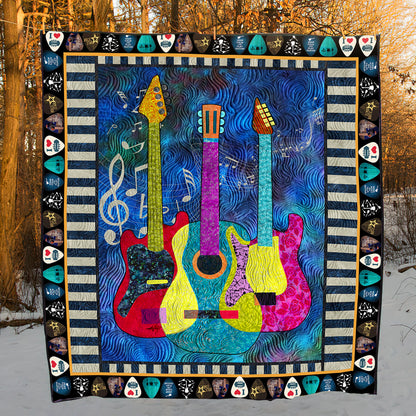 Guitar Quilt Blanket HM08032301BL