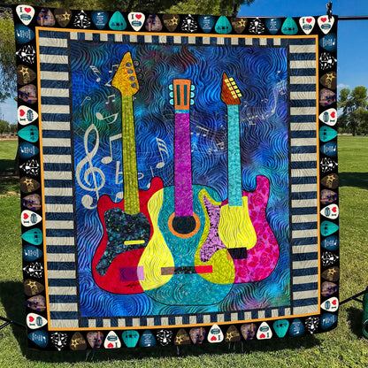 Guitar Quilt Blanket HM08032301BL