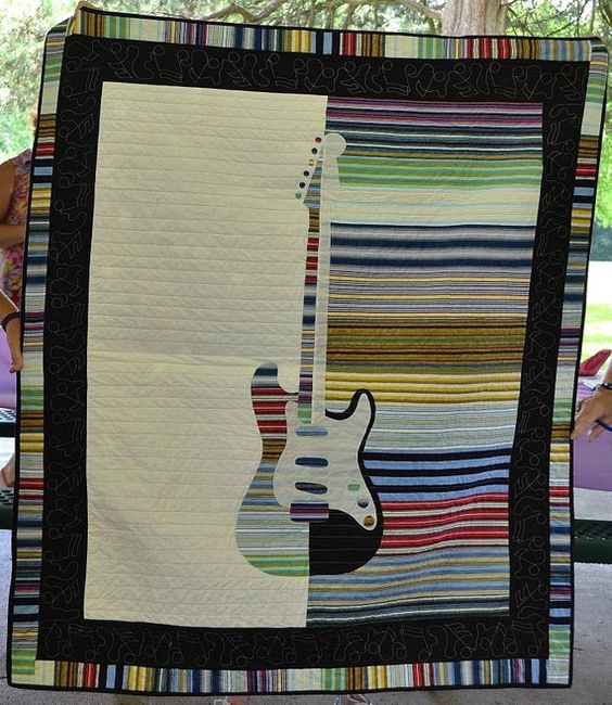 Guitar CLA2510288Q Quilt Blanket