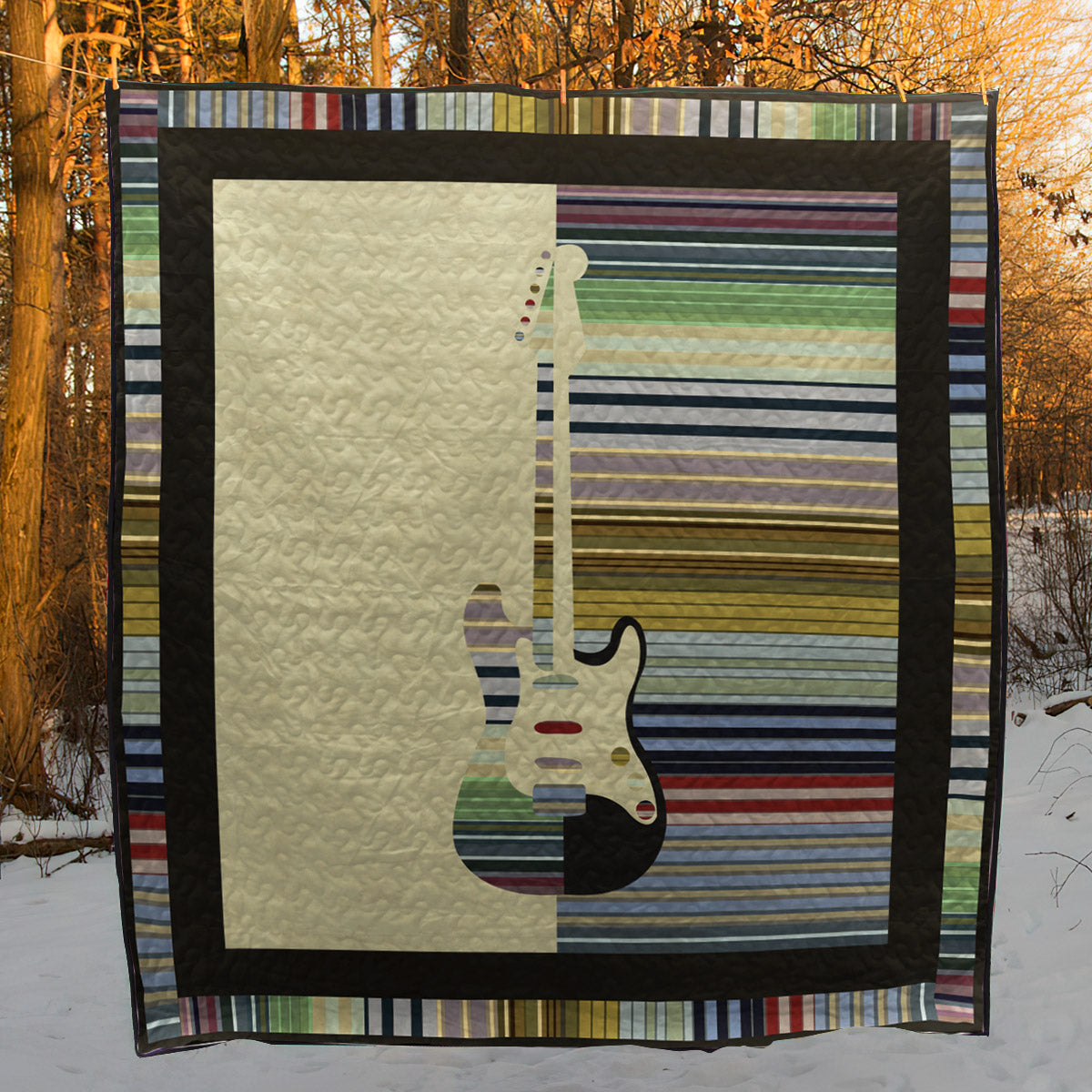 Guitar CLA2510288Q Quilt Blanket