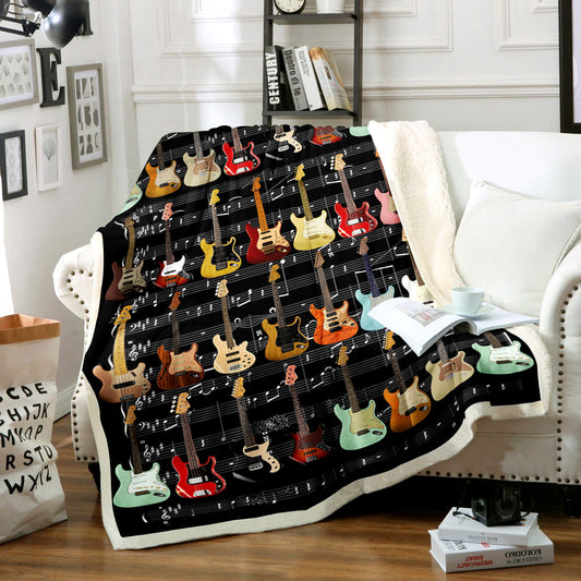 Guitar Sherpa Fleece Blanket TM161004