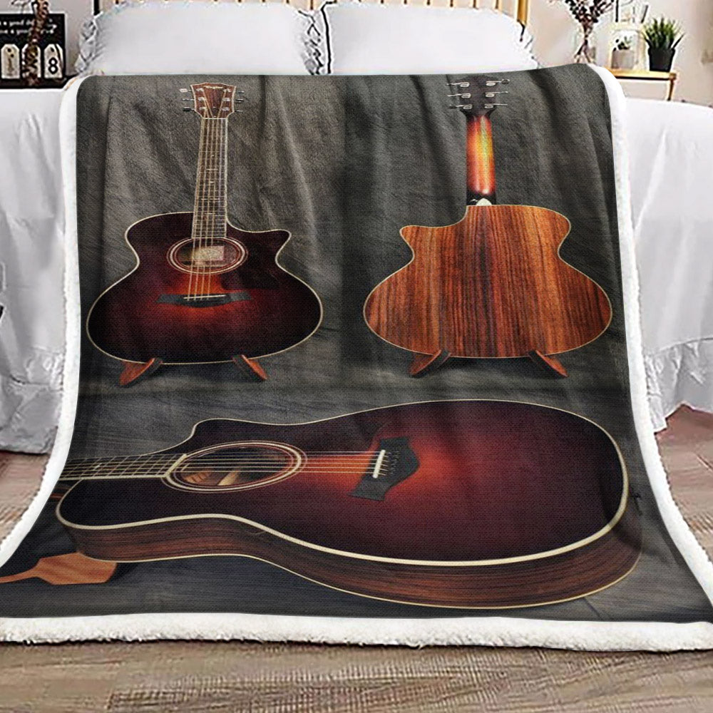 Guitar 3d HN1010162F Sherpa Fleece Blanket