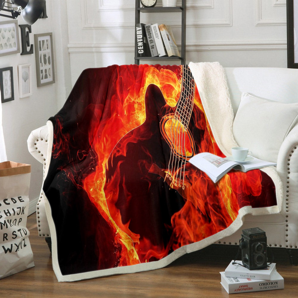 Guitar CLM140818 Sherpa Fleece Blanket