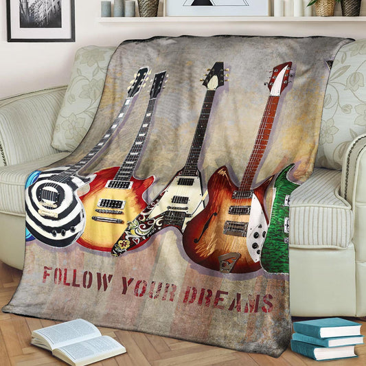Guitar DD040947F Sherpa Fleece Blanket