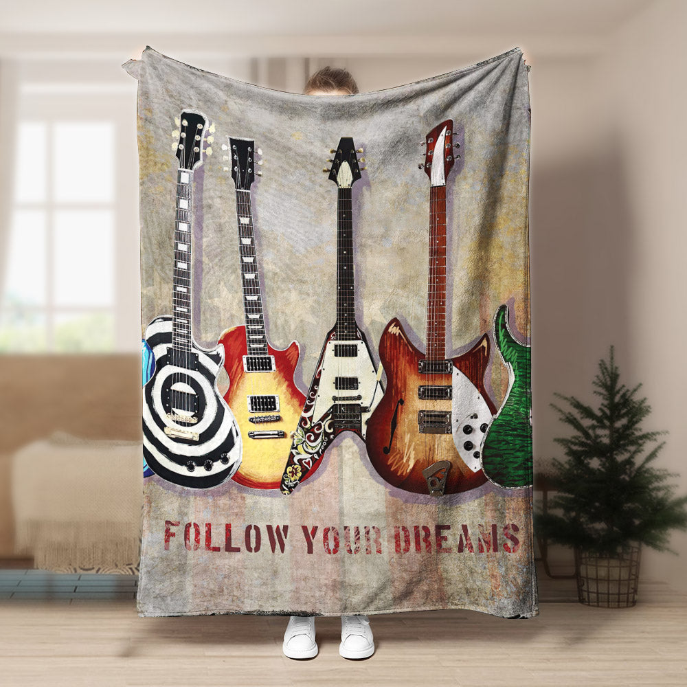 Guitar DD040947F Sherpa Fleece Blanket