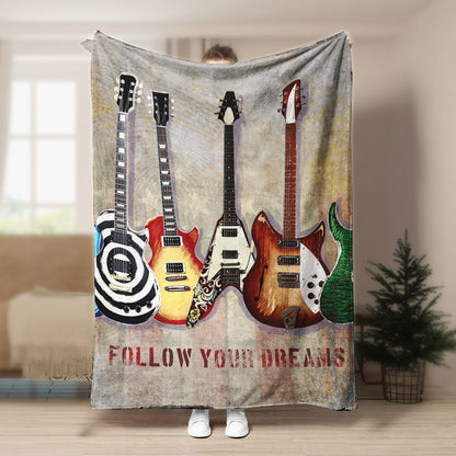 Guitar DD040947F Sherpa Fleece Blanket