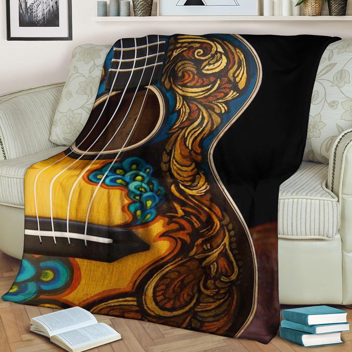 Guitar HN290827F Sherpa Fleece Blanket