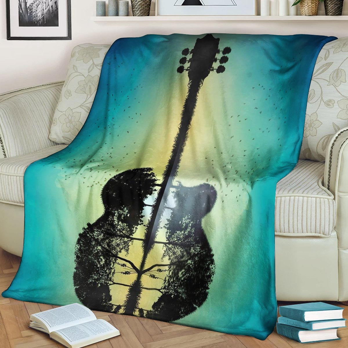 Guitar HN290828F Sherpa Fleece Blanket