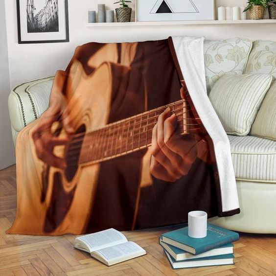 Guitar Player CLA0810214F Sherpa Fleece Blanket
