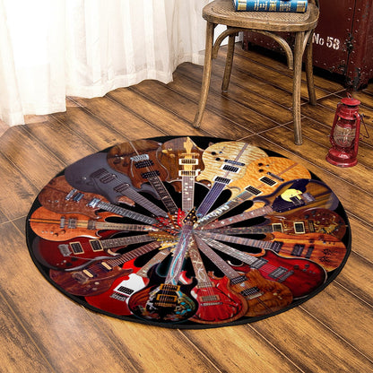 Guitar TL290810TM Round Area Rug