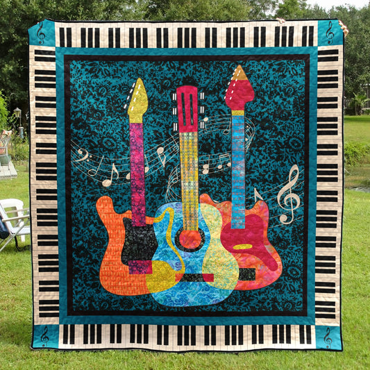 Guitar Quilt Blanket HM08032302BL