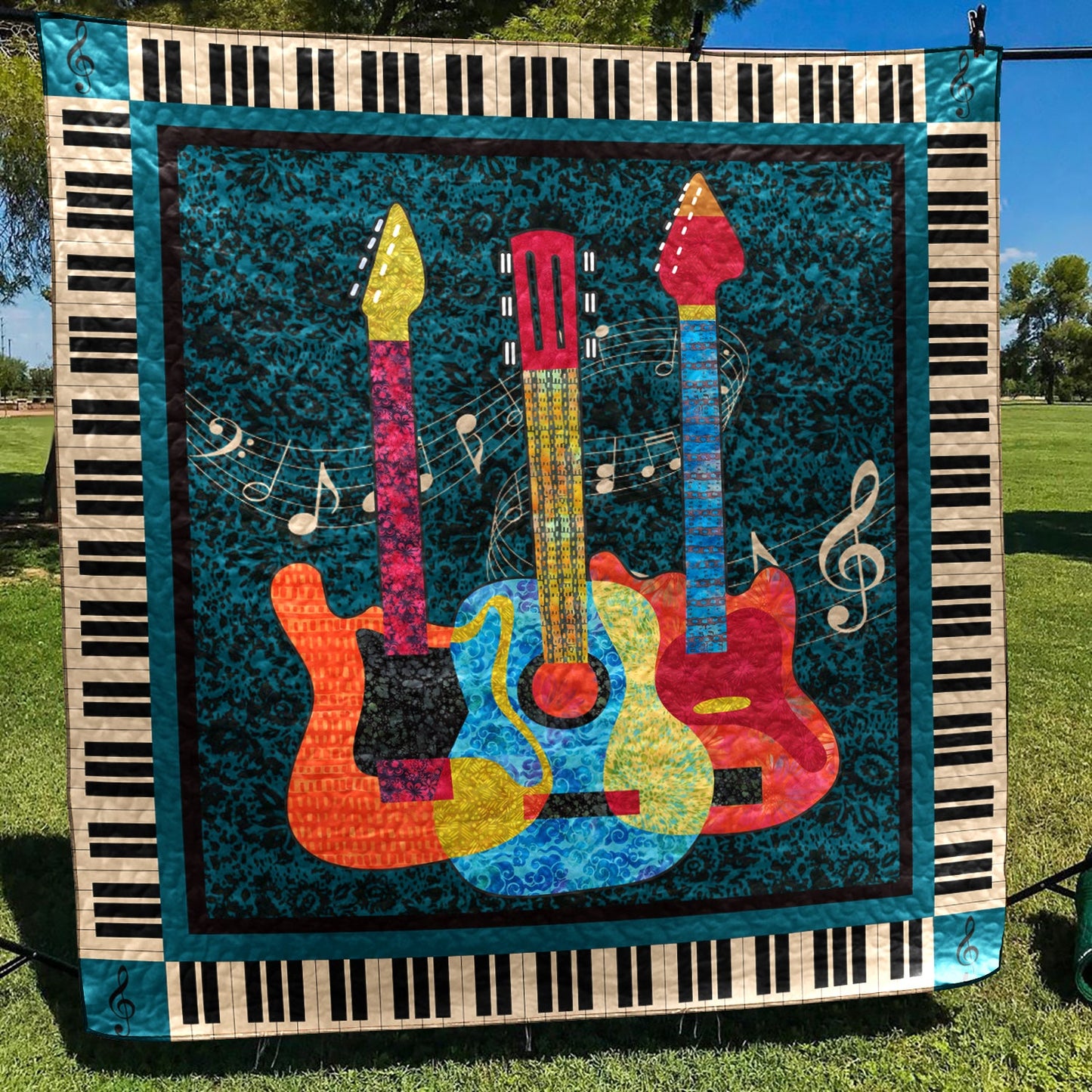 Guitar Quilt Blanket HM08032302BL