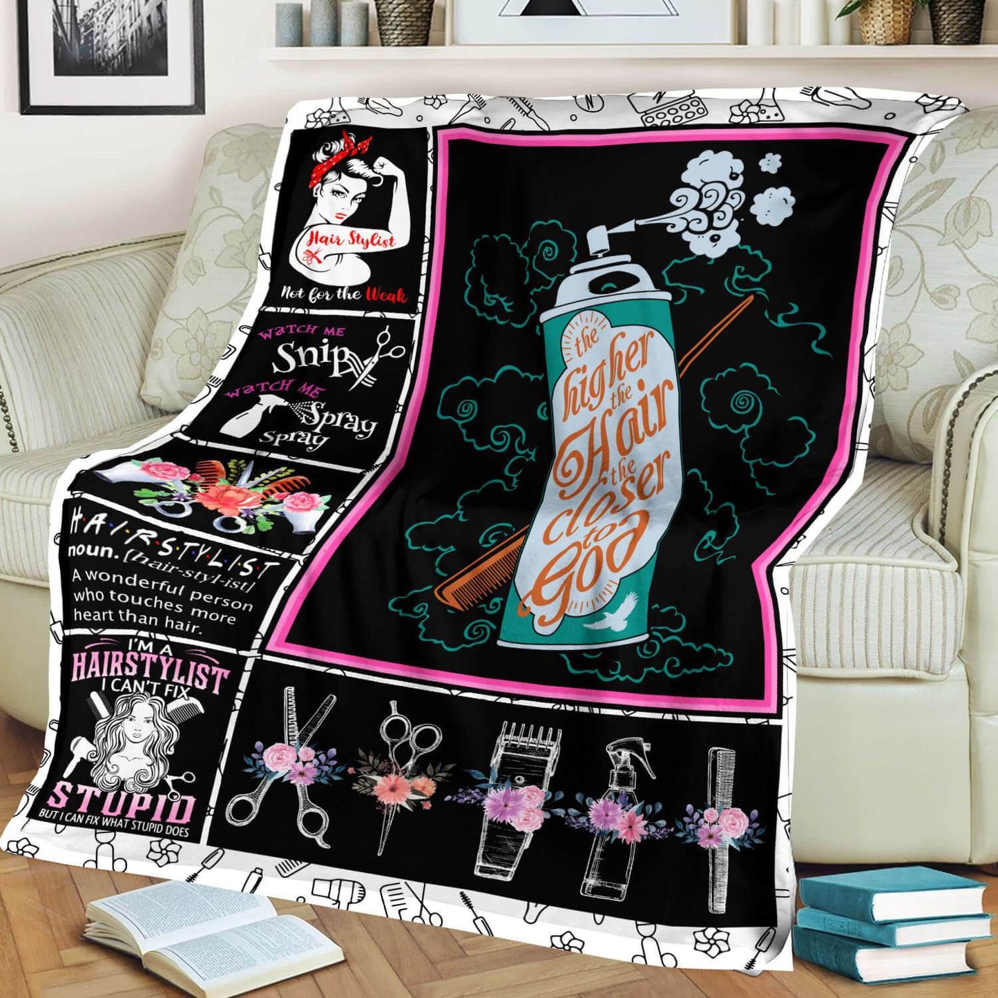 Hair Stylist CL02111195MDF Sherpa Fleece Blanket