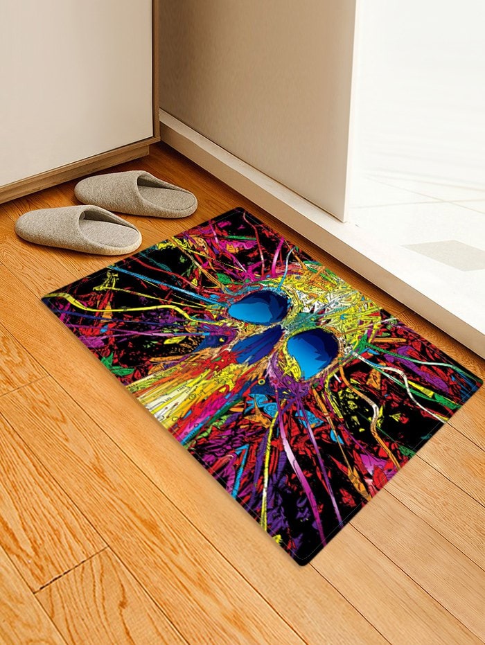 Halloween Abstract Skull CLH071060D Non-slip Door mats