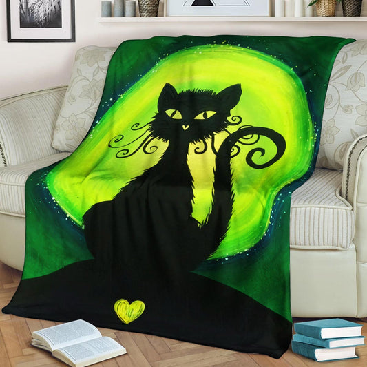 Halloween Cat BL270823F Sherpa Fleece Blanket