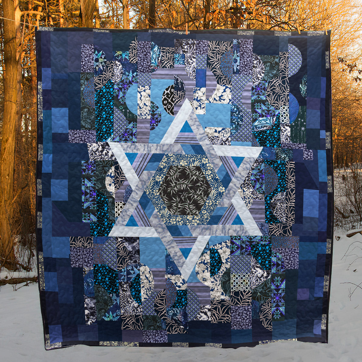 Hanukkah Jewish CLA1010321Q Quilt Blanket