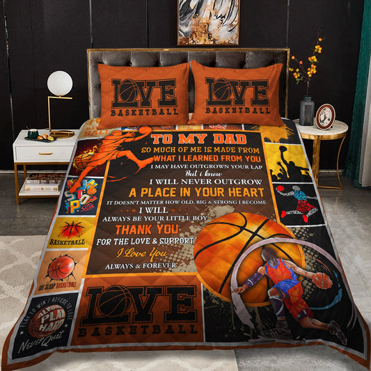 Happy Father's Day Basketball Quilt Bedding Set HM18042302QB