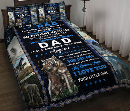 Happy Father's Day Wolf Dad Quilt Bedding Set HN17042311QB