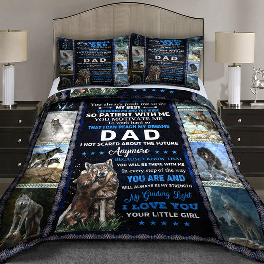 Happy Father's Day Wolf Dad Quilt Bedding Set HN17042311QB