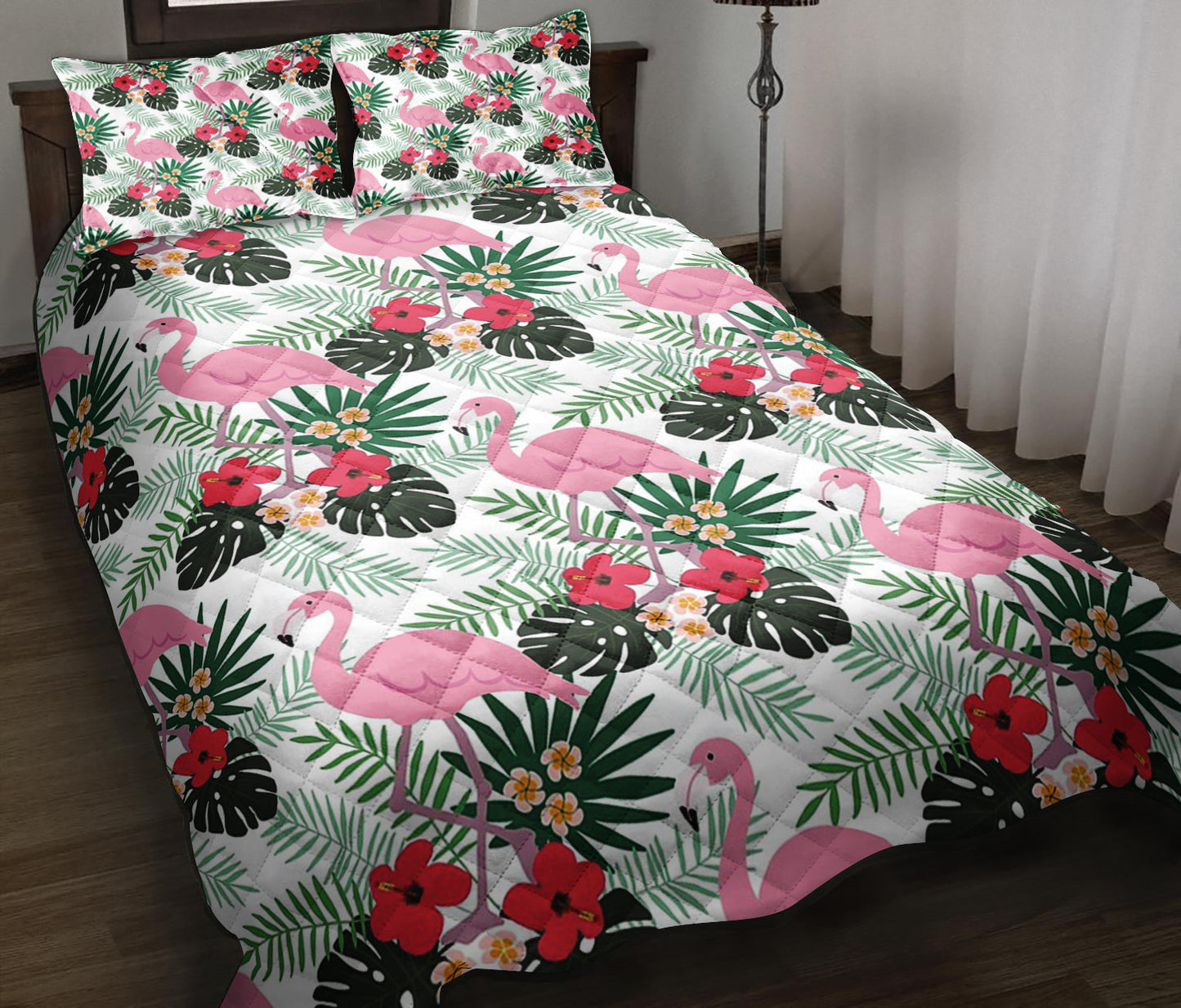 Happy Flamingo Quilt Bedding Set ND210905