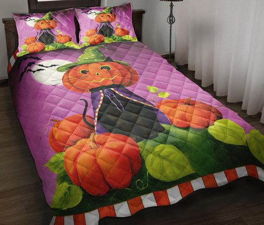 Happy Haunting Cat Quilt Bedding Set ND220902