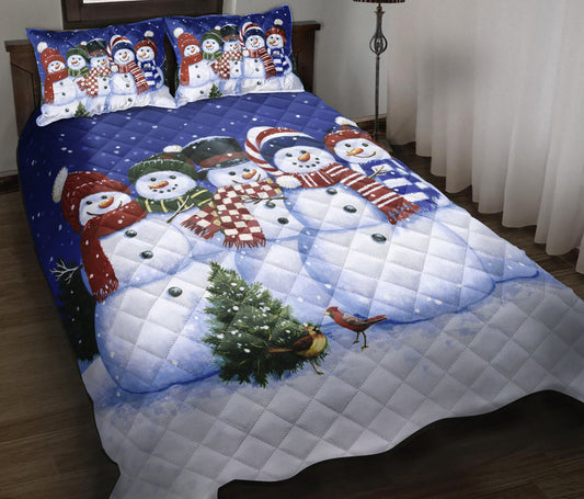 Happy Snowman Quilt Bedding Set ND240904