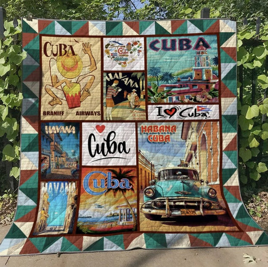 Havana Cuba Heart CLT0611129H Quilt Blanket