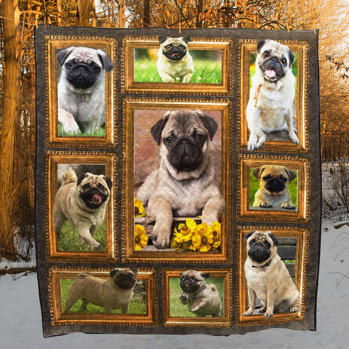 Have A Nice Day With Pug CLA31100552Q Quilt Blanket