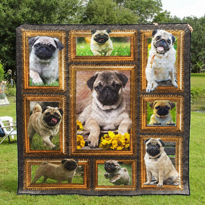 Have A Nice Day With Pug CLA31100552Q Quilt Blanket