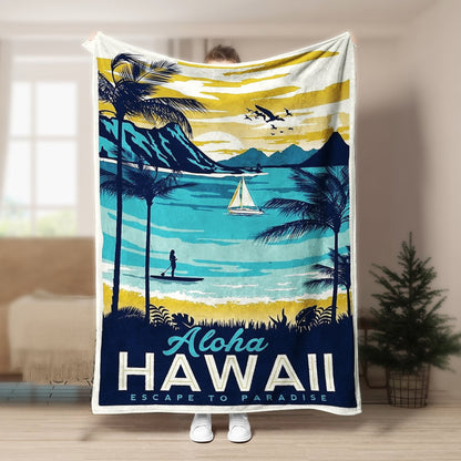 Hawaii NT240845F Sherpa Fleece Blanket
