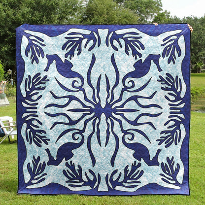 Hawaiian Seahorse CLM1910052Q Quilt Blanket