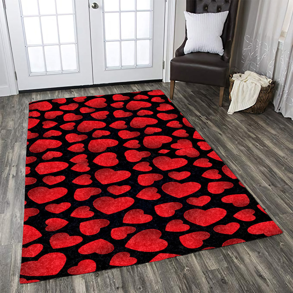 Heart Red Pattern Print Design CLA1910434R Rug